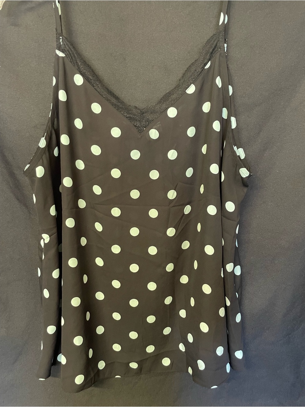 Cato Black with Mint Polka Dot Lace-Trim Camisole